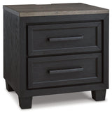 Foyland Black/brown Nightstand - Ella Furniture