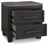 Foyland Black/brown Nightstand - Ella Furniture