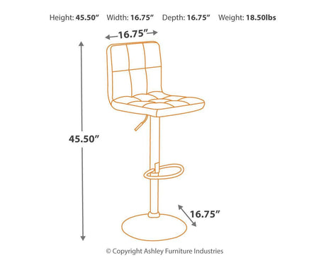 Bellatier Black/chrome Finish Adjustable Height Bar Stool - Ella Furniture