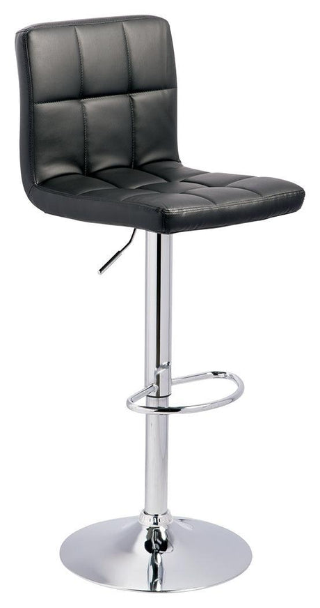 Bellatier Black/chrome Finish Adjustable Height Bar Stool - Ella Furniture