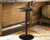 Bellatier Brown/Black Adjustable Height Bar Stool - Ella Furniture