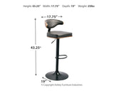 Bellatier Brown/Black Adjustable Height Bar Stool - Ella Furniture