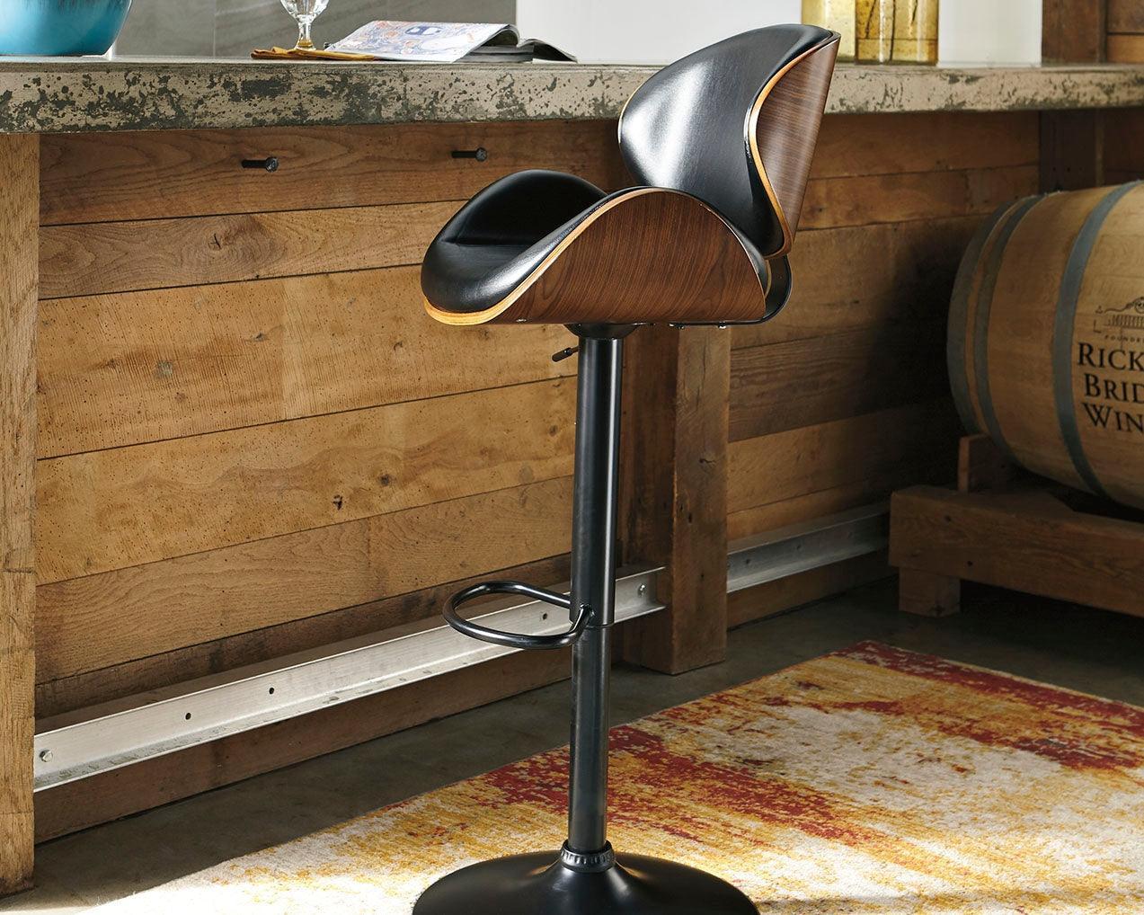 Bellatier Brown Adjustable Height Bar Stool - Ella Furniture