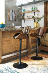 Bellatier Brown Adjustable Height Bar Stool - Ella Furniture