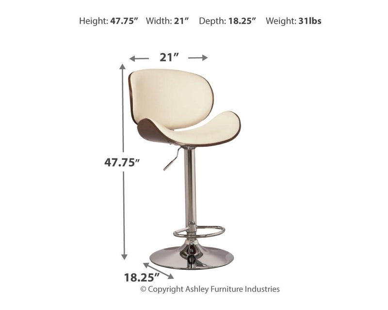 Bellatier Bone Adjustable Height Bar Stool - Ella Furniture