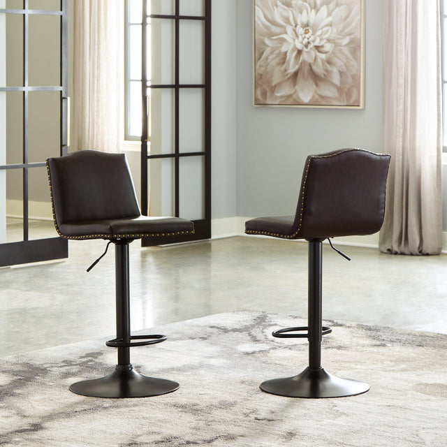 Gaddison Brown/Black Bar Height Bar Stool - Ella Furniture