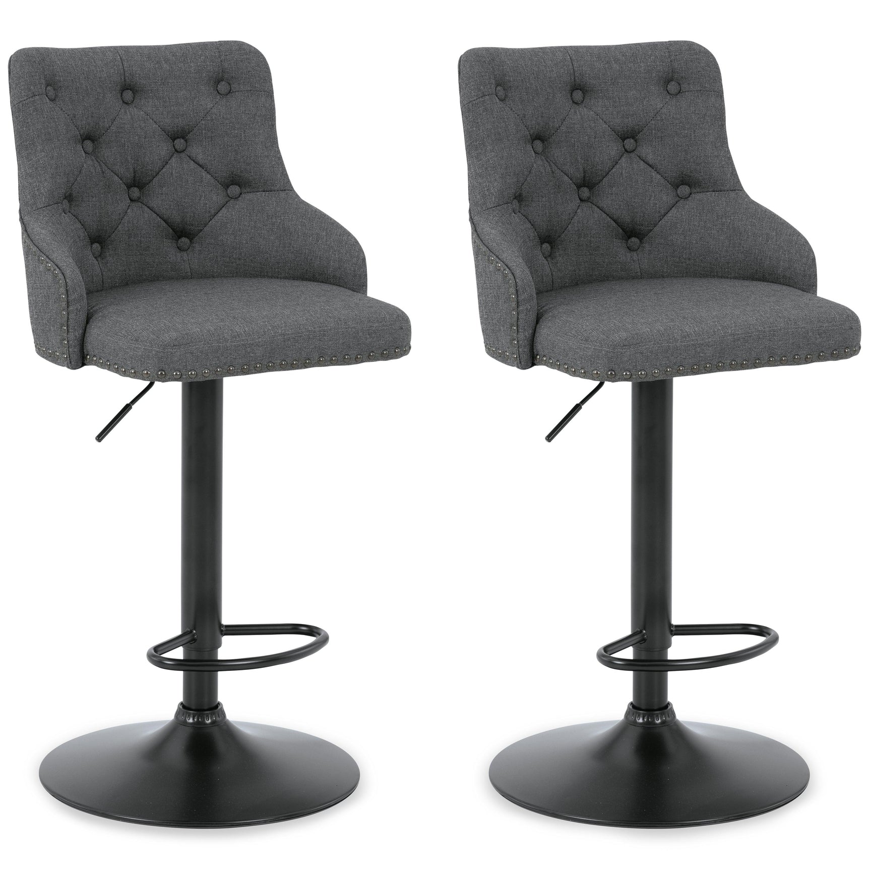 Gaddison Gray/black Bar Height Bar Stool - Ella Furniture