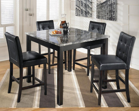 Maysville Black Counter Height Dining Table And Bar Stools (Set Of 5) - Ella Furniture
