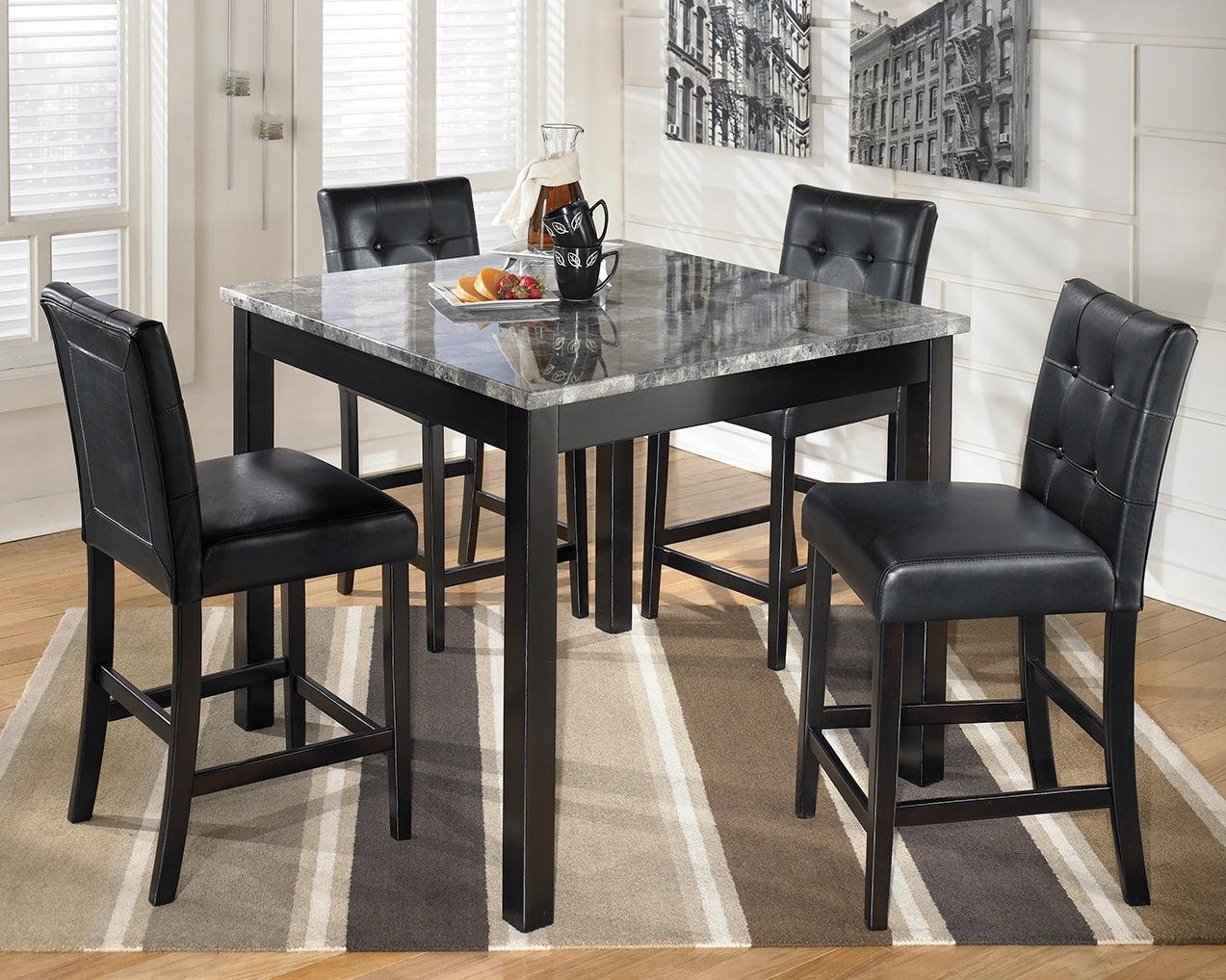 Maysville Black Counter Height Dining Table And Bar Stools (Set Of 5)