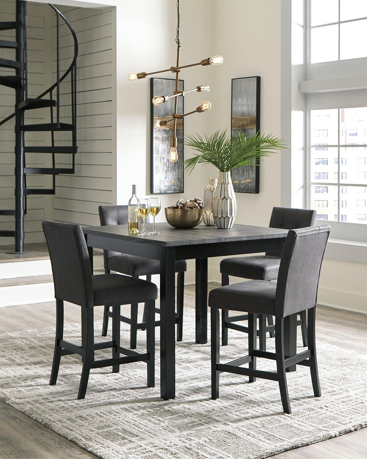 Garvine Two-tone Counter Height Dining Table And Bar Stools (Set Of 5) - Ella Furniture