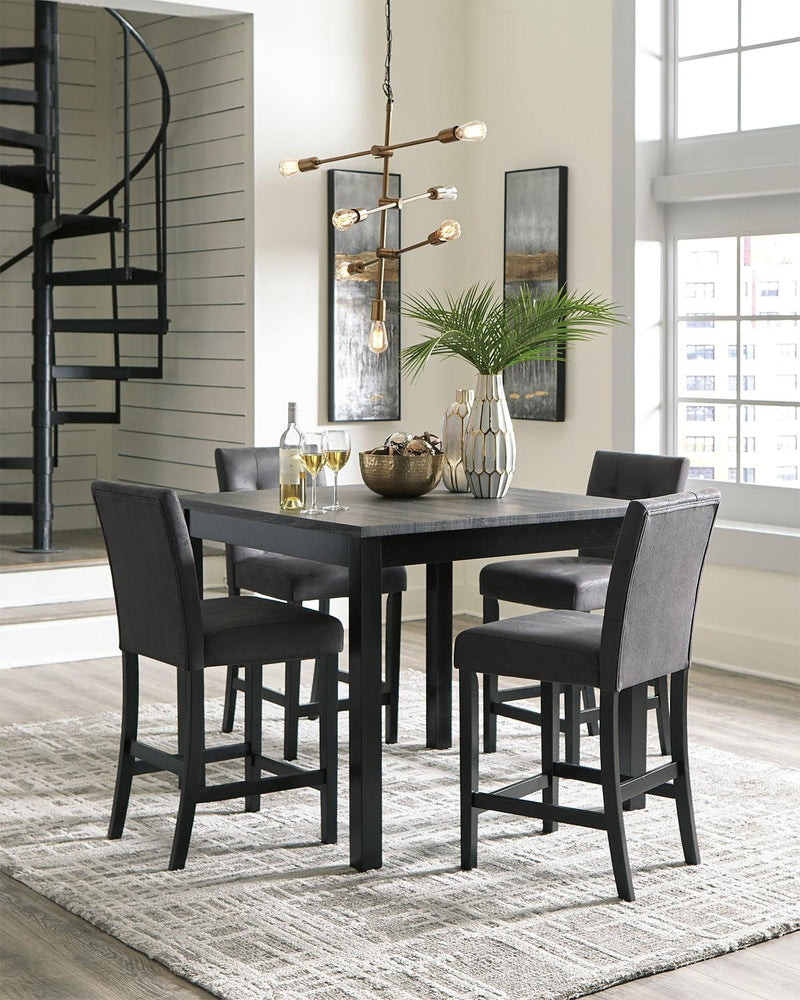 Garvine Two-tone Counter Height Dining Table And Bar Stools (Set Of 5)