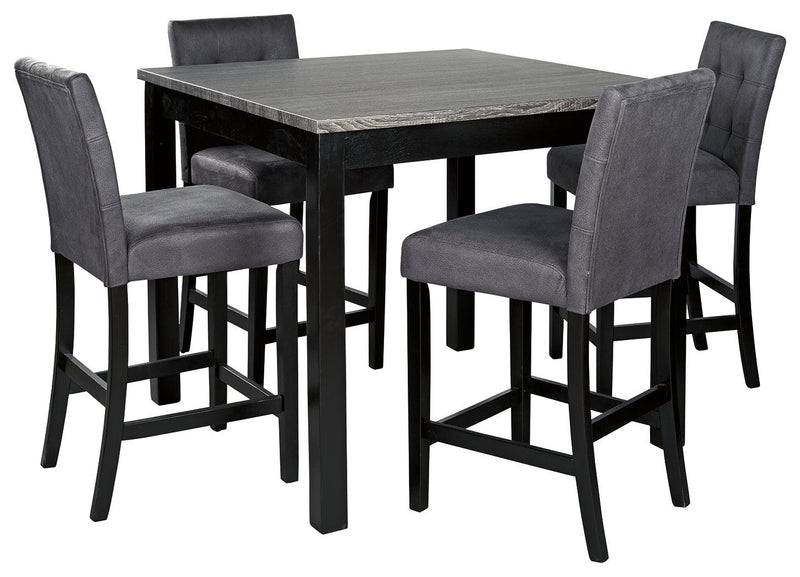 Garvine Two-tone Counter Height Dining Table And Bar Stools (Set Of 5) - Ella Furniture