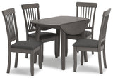 Shullden Gray Drop Leaf Dining Table - Ella Furniture