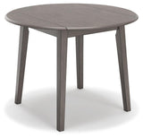 Shullden Gray Drop Leaf Dining Table - Ella Furniture