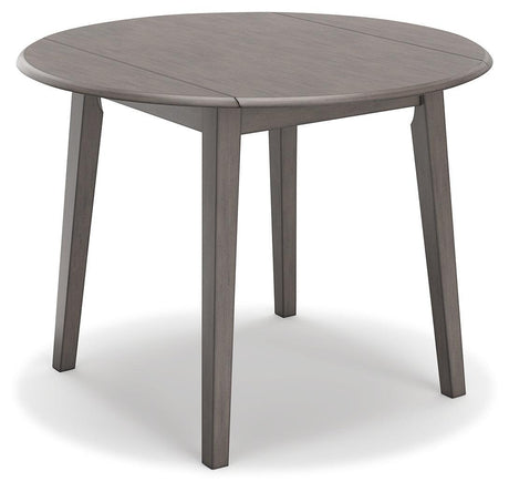 Shullden Gray Drop Leaf Dining Table - Ella Furniture