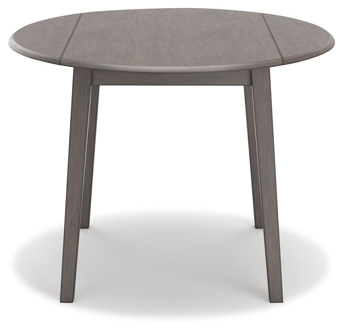 Shullden Gray Drop Leaf Dining Table - Ella Furniture