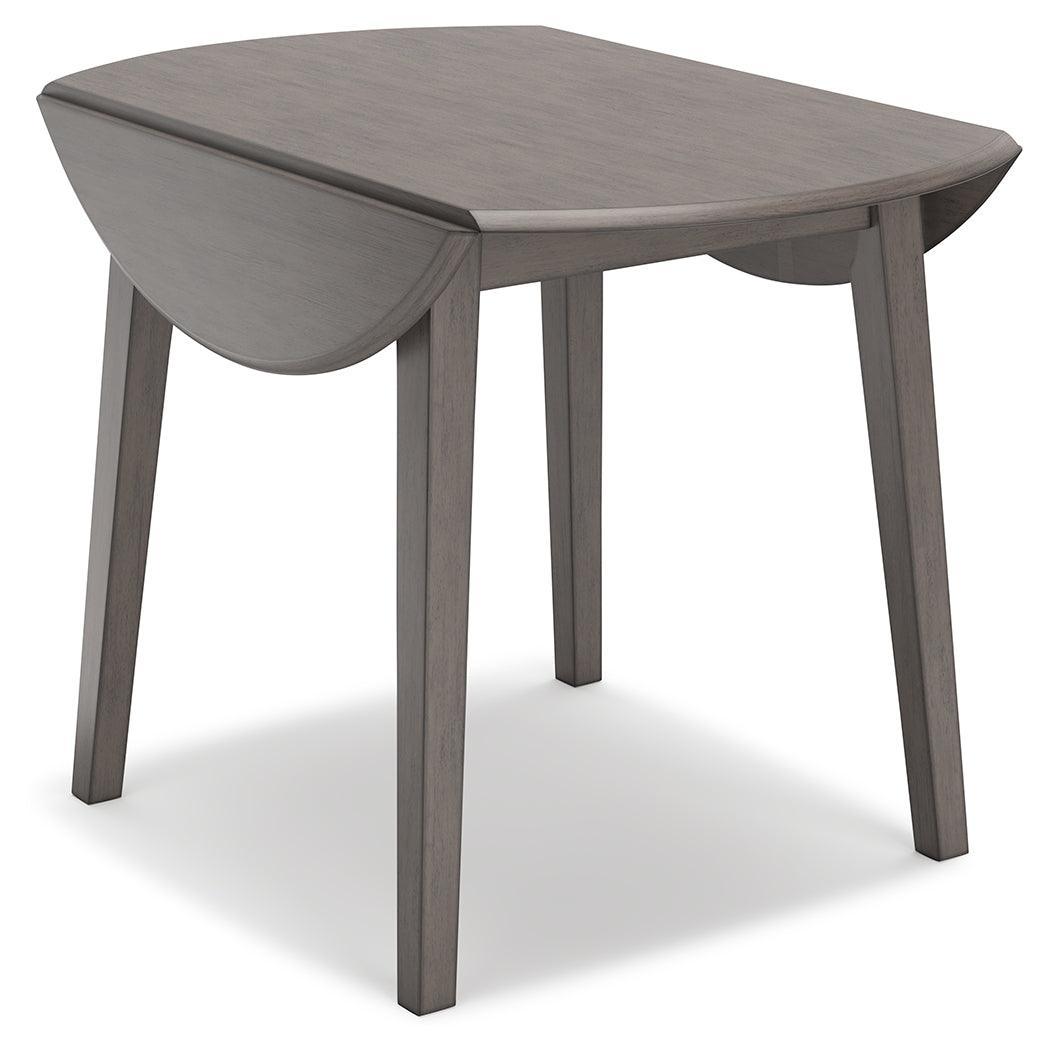 Shullden Gray Drop Leaf Dining Table - Ella Furniture