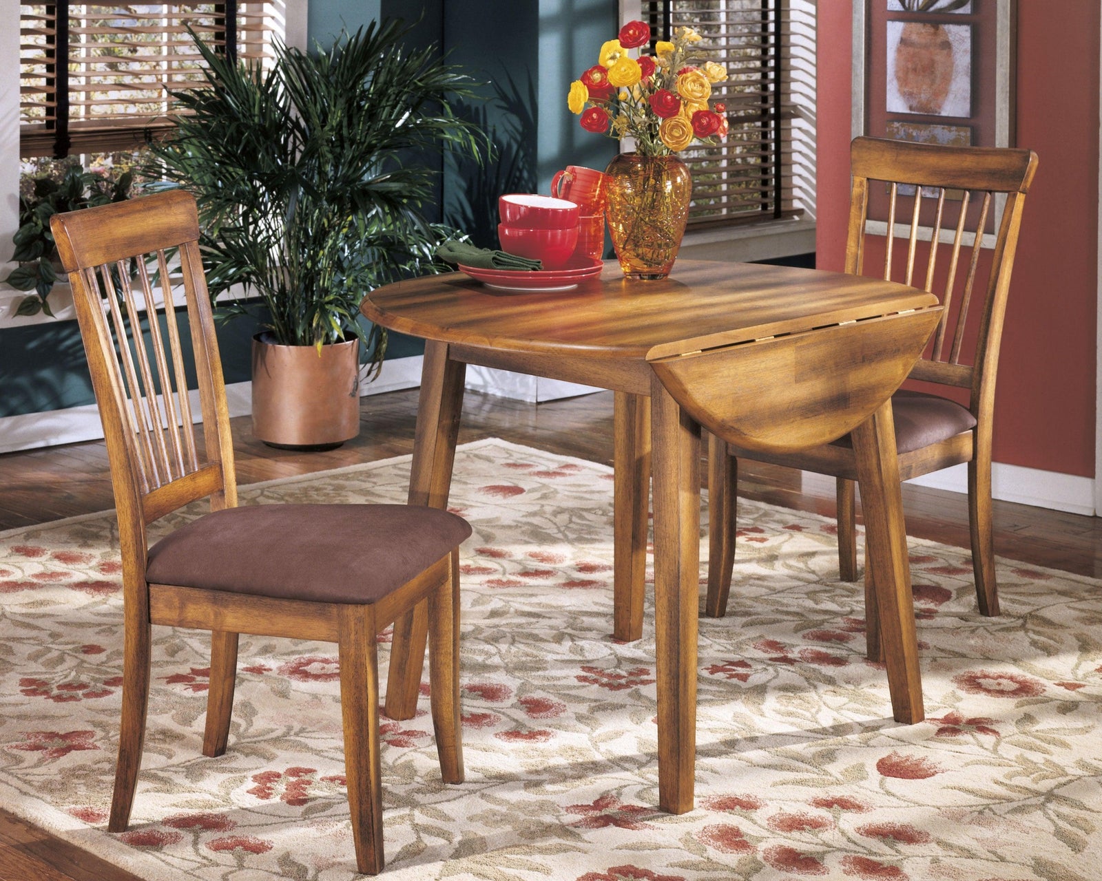 Berringer Rustic Brown Dining Drop Leaf Table - Ella Furniture