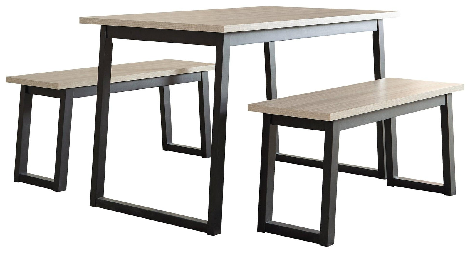 Waylowe Two-tone Dining Table And Benches (Set Of 3) - Ella Furniture