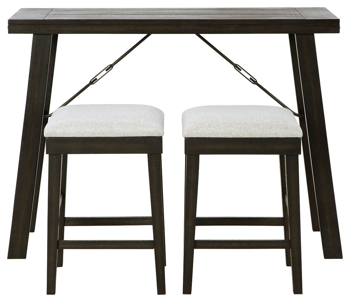 Noorbrook Antique Black Counter Height Dining Table And Bar Stools (Set Of 3) - Ella Furniture
