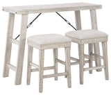 Carynhurst Whitewash Counter Height Dining Table And Bar Stools (Set Of 3) - Ella Furniture