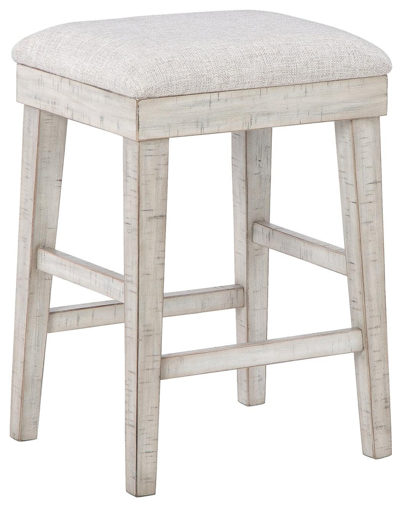 Carynhurst Whitewash Counter Height Dining Table And Bar Stools (Set Of 3) - Ella Furniture
