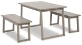 Loratti Gray Dining Table And Benches (Set Of 3) - Ella Furniture