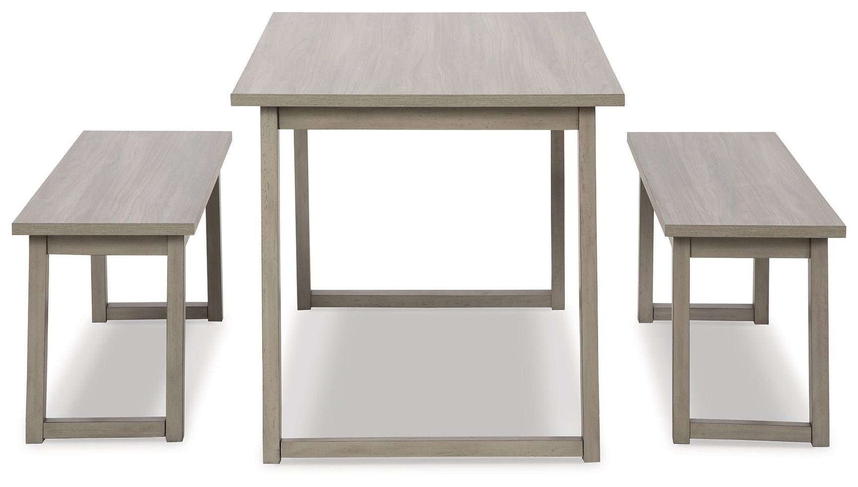 Loratti Gray Dining Table And Benches (Set Of 3) - Ella Furniture