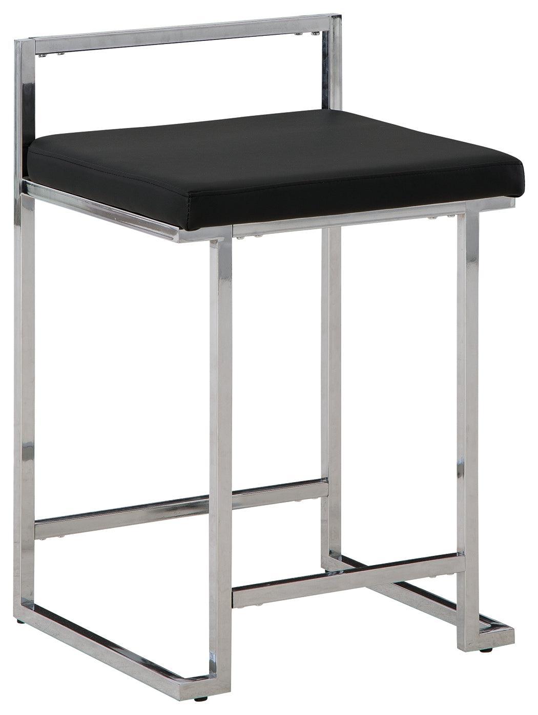 Madanere Black/chrome Finish Counter Height Bar Stool - Ella Furniture