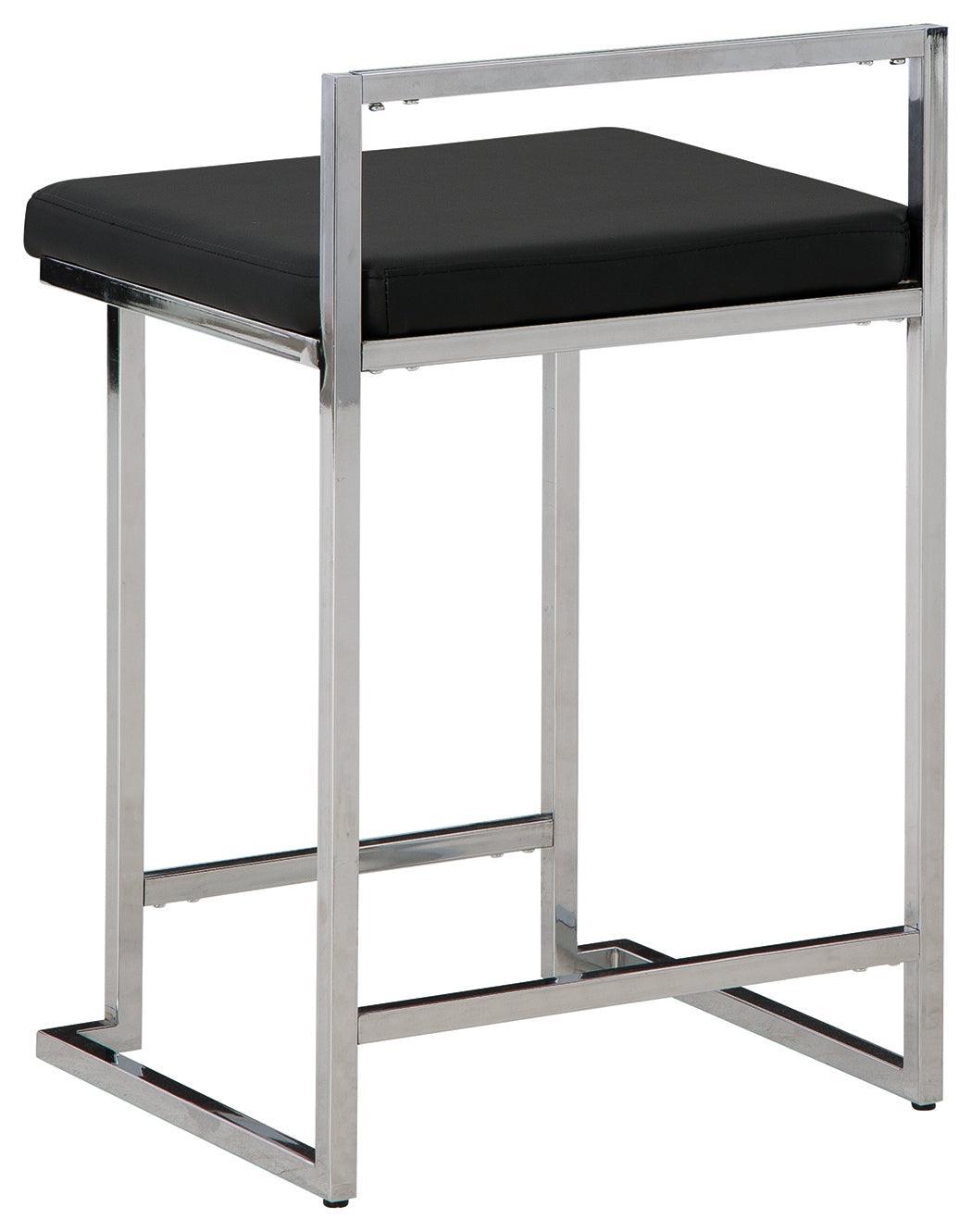 Madanere Black/chrome Finish Counter Height Bar Stool - Ella Furniture