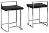 Madanere Black/chrome Finish Counter Height Bar Stool - Ella Furniture