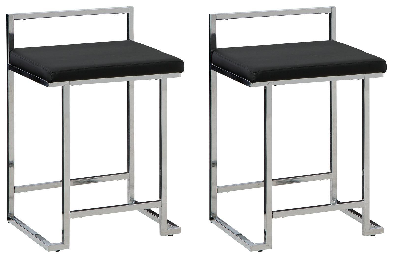 Madanere Black/chrome Finish Counter Height Bar Stool - Ella Furniture