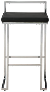 Madanere Black/chrome Finish Bar Height Bar Stool - Ella Furniture