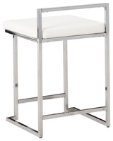 Madanere White/chrome Finish Counter Height Bar Stool - Ella Furniture