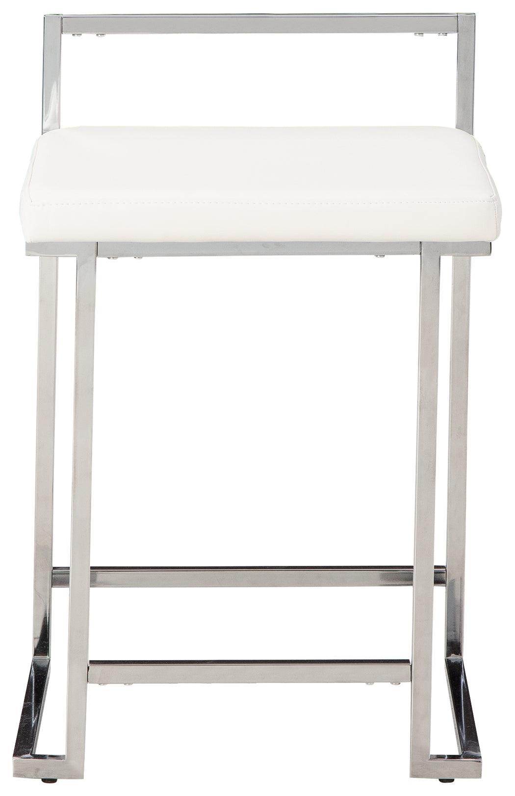 Madanere White/chrome Finish Counter Height Bar Stool - Ella Furniture