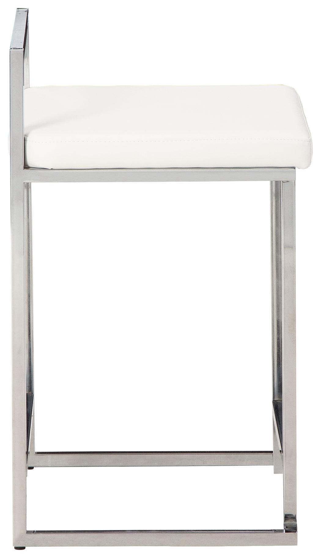 Madanere White/chrome Finish Counter Height Bar Stool - Ella Furniture