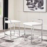 Madanere White/chrome Finish Counter Height Bar Stool - Ella Furniture