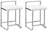 Madanere White/chrome Finish Counter Height Bar Stool - Ella Furniture