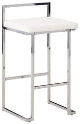 Madanere White/chrome Finish Bar Height Bar Stool - Ella Furniture