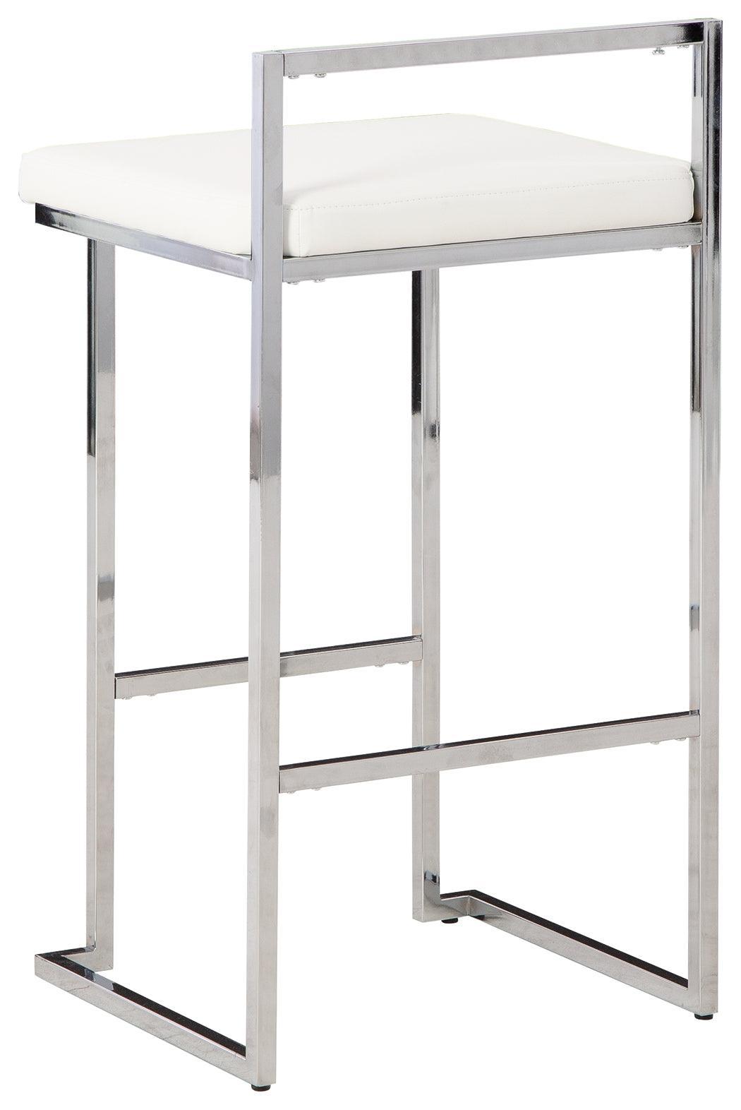 Madanere White/chrome Finish Bar Height Bar Stool - Ella Furniture