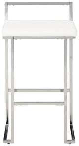 Madanere White/chrome Finish Bar Height Bar Stool - Ella Furniture