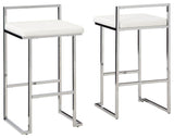 Madanere White/chrome Finish Bar Height Bar Stool - Ella Furniture