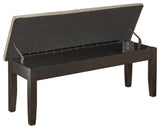 Ambenrock Light Brown/dark Brown 48" Upholstered Dining Storage Bench - Ella Furniture