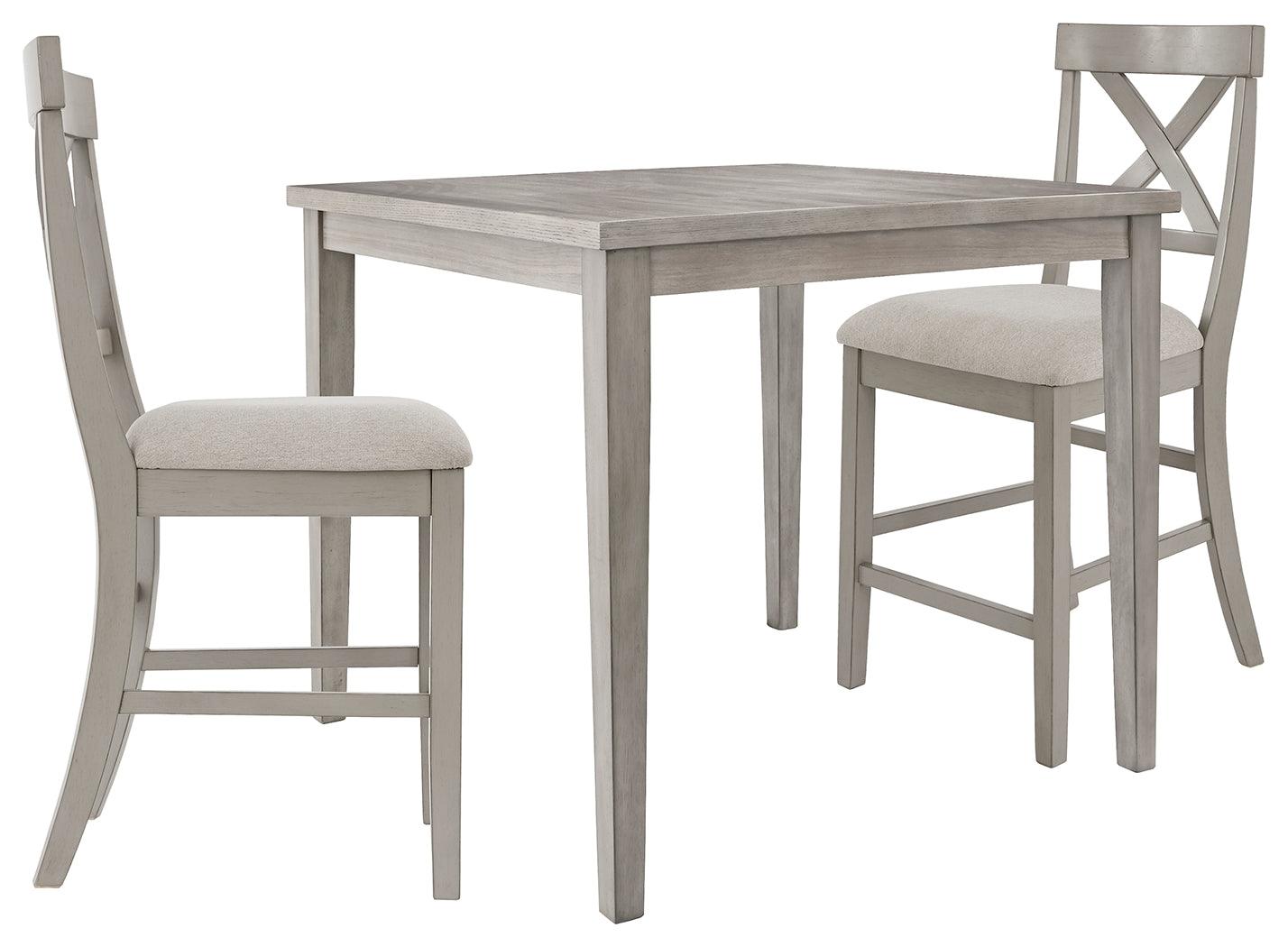 Parellen Gray Counter Height Dining Table And 2 Barstools - Ella Furniture