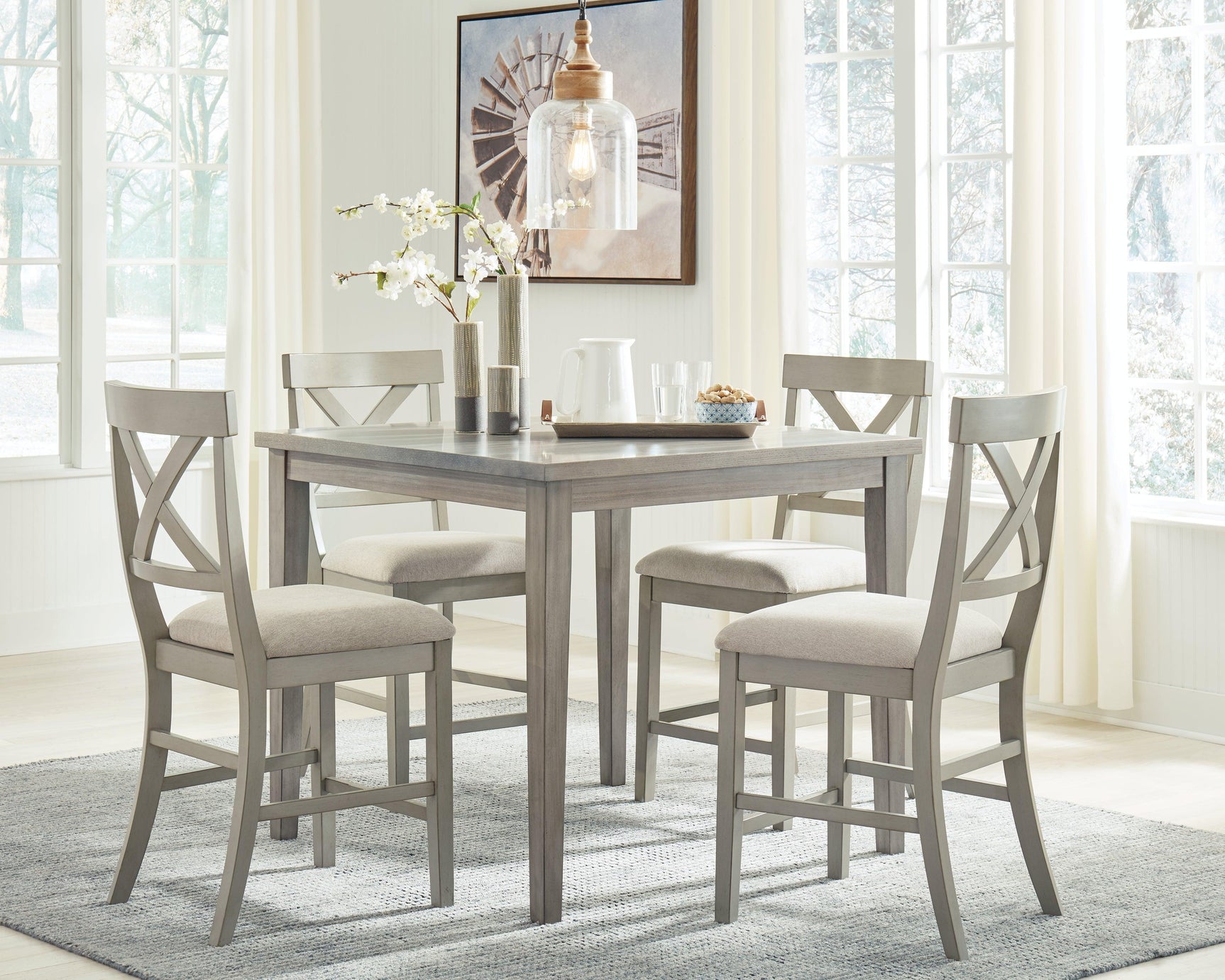 Parellen Gray Counter Height Dining Table - Ella Furniture