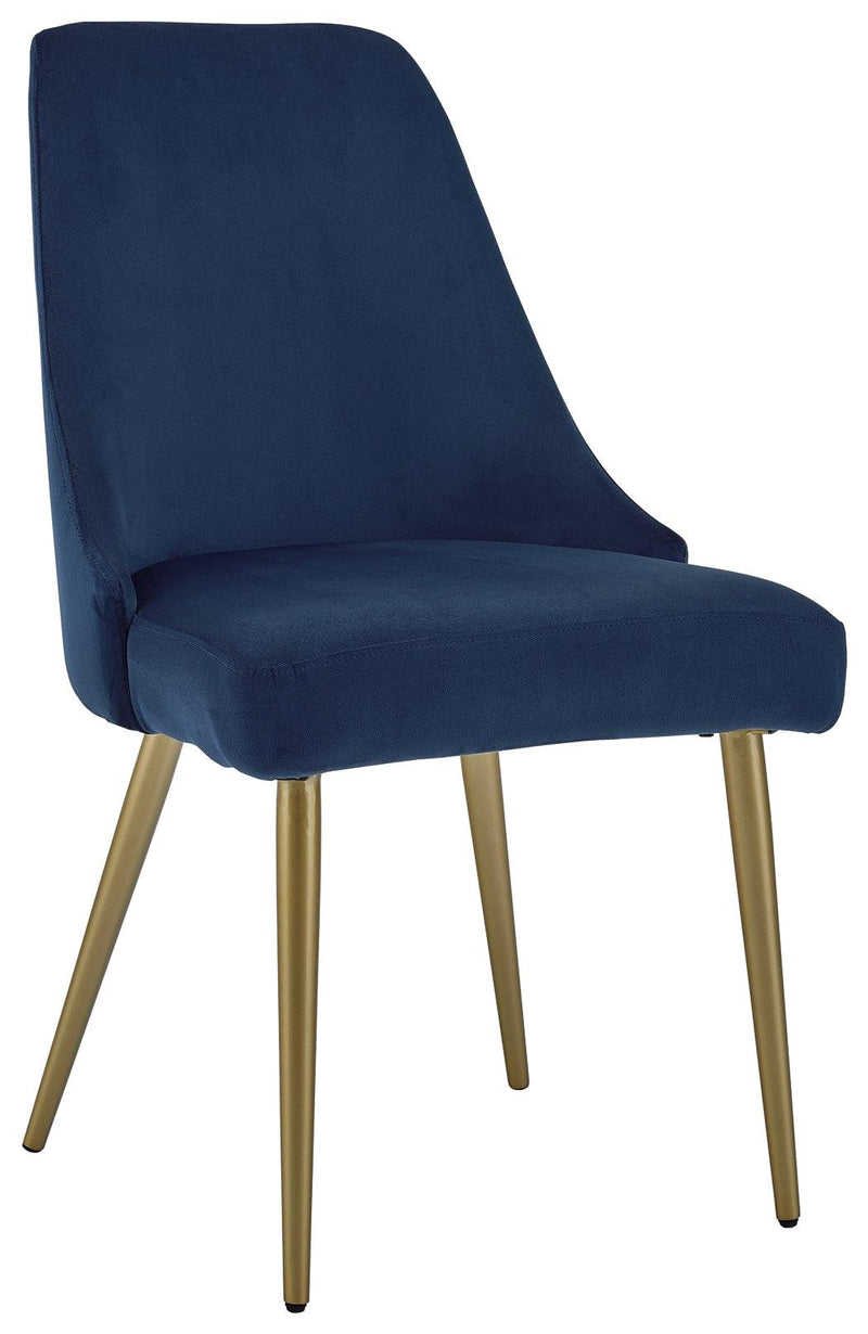 Wynora Blue/gold Finish Dining Chair