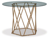 Wynora Gold Finish Dining Table - Ella Furniture