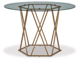 Wynora Gold Finish Dining Table - Ella Furniture