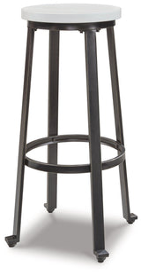 Challiman Vintage White Bar Height Stool - Ella Furniture