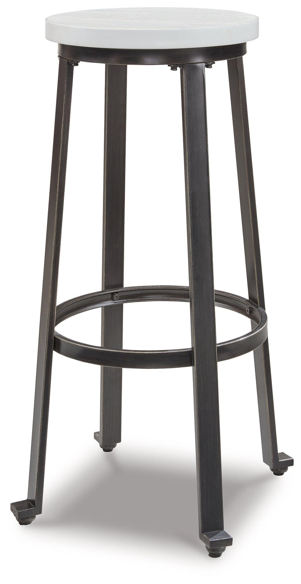 Challiman Vintage White Bar Height Stool - Ella Furniture